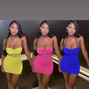 Vibrant Halter Mini Dress